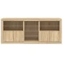 Sideboard with LED lights Sonoma oak 162x37x67 cm by , Sideboards - Ref: Foro24-3209032, Price: 188,99 €, Discount: %