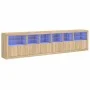 Sideboard with LED lights Sonoma oak 283x37x67 cm by , Sideboards - Ref: Foro24-3209018, Price: 279,59 €, Discount: %