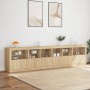 Sideboard with LED lights Sonoma oak 283x37x67 cm by , Sideboards - Ref: Foro24-3209018, Price: 288,96 €, Discount: %