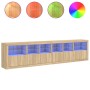 Sideboard with LED lights Sonoma oak 283x37x67 cm by , Sideboards - Ref: Foro24-3209018, Price: 288,96 €, Discount: %