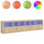 Sideboard with LED lights Sonoma oak 283x37x67 cm by , Sideboards - Ref: Foro24-3209018, Price: 279,59 €, Discount: %