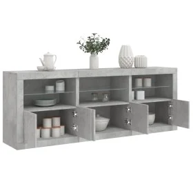 Concrete gray sideboard with LED lights 181.5x37x67 cm by , Sideboards - Ref: Foro24-3209005, Price: 200,17 €, Discount: %