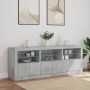 Concrete gray sideboard with LED lights 181.5x37x67 cm by , Sideboards - Ref: Foro24-3209005, Price: 187,86 €, Discount: %