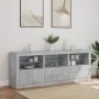 Concrete gray sideboard with LED lights 181.5x37x67 cm by , Sideboards - Ref: Foro24-3209005, Price: 200,17 €, Discount: %
