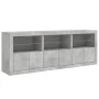 Concrete gray sideboard with LED lights 181.5x37x67 cm by , Sideboards - Ref: Foro24-3209005, Price: 200,17 €, Discount: %