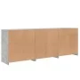 Concrete gray sideboard with LED lights 181.5x37x67 cm by , Sideboards - Ref: Foro24-3209005, Price: 200,17 €, Discount: %