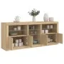 Sideboard with LED lights Sonoma oak 181.5x37x67 cm by , Sideboards - Ref: Foro24-3209039, Price: 197,02 €, Discount: %