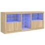 Sideboard with LED lights Sonoma oak 181.5x37x67 cm by , Sideboards - Ref: Foro24-3209039, Price: 197,02 €, Discount: %