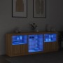 Sideboard mit LED-Leuchten Sonoma-Eiche 181,5x37x67 cm von , Sideboards - Ref: Foro24-3209039, Preis: 185,78 €, Rabatt: %