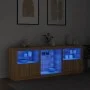 Sideboard with LED lights Sonoma oak 181.5x37x67 cm by , Sideboards - Ref: Foro24-3209039, Price: 197,02 €, Discount: %