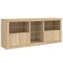 Sideboard with LED lights Sonoma oak 181.5x37x67 cm by , Sideboards - Ref: Foro24-3209039, Price: 197,02 €, Discount: %