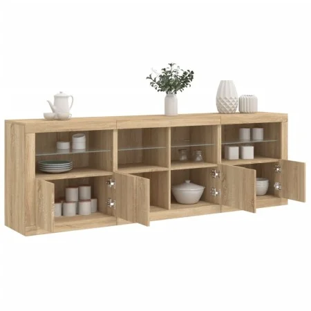 Sideboard mit LED-Leuchten Sonoma-Eiche 202x37x67 cm von , Sideboards - Ref: Foro24-3209011, Preis: 205,18 €, Rabatt: %
