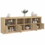 Sideboard with LED lights Sonoma oak 202x37x67 cm by , Sideboards - Ref: Foro24-3209011, Price: 205,18 €, Discount: %