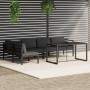 Set muebles de jardín 6 pzas y cojines aluminio gris antracita