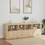 Sideboard mit LED-Leuchten Sonoma-Eiche 202x37x67 cm von , Sideboards - Ref: Foro24-3209011, Preis: 205,18 €, Rabatt: %