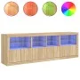 Sideboard mit LED-Leuchten Sonoma-Eiche 202x37x67 cm von , Sideboards - Ref: Foro24-3209011, Preis: 205,18 €, Rabatt: %