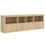 Sideboard with LED lights Sonoma oak 202x37x67 cm by , Sideboards - Ref: Foro24-3209011, Price: 205,18 €, Discount: %