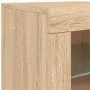 Sideboard with LED lights Sonoma oak 202x37x67 cm by , Sideboards - Ref: Foro24-3209011, Price: 205,18 €, Discount: %
