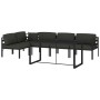 Set muebles de jardín 6 pzas y cojines aluminio gris antracita