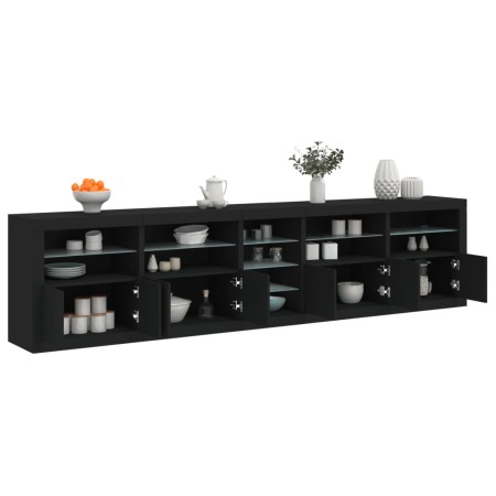 Sideboard with LED lights black 283x37x67 cm by , Sideboards - Ref: Foro24-3209024, Price: 340,87 €, Discount: %