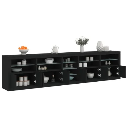 Sideboard with LED lights black 283x37x67 cm by , Sideboards - Ref: Foro24-3209024, Price: 362,93 €, Discount: %