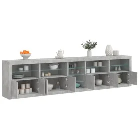 Concrete gray sideboard with LED lights 283x37x67 cm by , Sideboards - Ref: Foro24-3209026, Price: 316,05 €, Discount: %