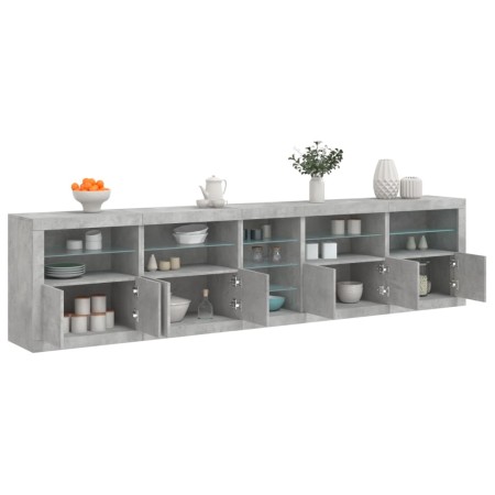 Concrete gray sideboard with LED lights 283x37x67 cm by , Sideboards - Ref: Foro24-3209026, Price: 307,05 €, Discount: %