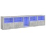 Concrete gray sideboard with LED lights 283x37x67 cm by , Sideboards - Ref: Foro24-3209026, Price: 307,05 €, Discount: %