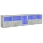 Concrete gray sideboard with LED lights 283x37x67 cm by , Sideboards - Ref: Foro24-3209026, Price: 316,05 €, Discount: %
