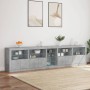 Concrete gray sideboard with LED lights 283x37x67 cm by , Sideboards - Ref: Foro24-3209026, Price: 307,05 €, Discount: %