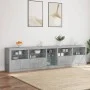Concrete gray sideboard with LED lights 283x37x67 cm by , Sideboards - Ref: Foro24-3209026, Price: 316,05 €, Discount: %