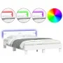 Estructura de cama con cabecero y luces LED blanco 150x200 cm de , Camas y somieres - Ref: Foro24-3207539, Precio: 139,72 €, ...