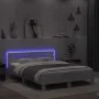 Bed frame with headboard and white LED lights 150x200 cm by , Beds and slatted bases - Ref: Foro24-3207539, Price: 139,11 €, ...