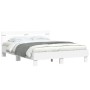 Bed frame with headboard and white LED lights 150x200 cm by , Beds and slatted bases - Ref: Foro24-3207539, Price: 141,58 €, ...