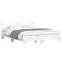 Bed frame with headboard and white LED lights 150x200 cm by , Beds and slatted bases - Ref: Foro24-3207539, Price: 139,11 €, ...