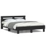 Bed frame with headboard and LED lights black 140x200 cm by , Beds and slatted bases - Ref: Foro24-3207547, Price: 208,97 €, ...