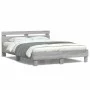 Sonoma gray headboard bed frame and LED lights 140x200 cm by , Beds and slatted bases - Ref: Foro24-3207551, Price: 172,73 €,...