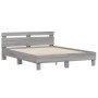Sonoma gray headboard bed frame and LED lights 140x200 cm by , Beds and slatted bases - Ref: Foro24-3207551, Price: 175,61 €,...