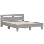 Sonoma gray headboard bed frame and LED lights 140x200 cm by , Beds and slatted bases - Ref: Foro24-3207551, Price: 172,73 €,...