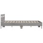 Sonoma gray headboard bed frame and LED lights 140x200 cm by , Beds and slatted bases - Ref: Foro24-3207551, Price: 175,61 €,...