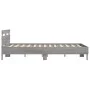 Sonoma gray headboard bed frame and LED lights 140x200 cm by , Beds and slatted bases - Ref: Foro24-3207551, Price: 172,73 €,...