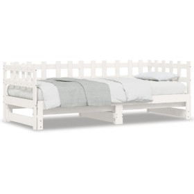 Removable sofa bed solid white pine wood 2x(90x200) cm by , Beds and slatted bases - Ref: Foro24-840389, Price: 147,56 €, Dis...