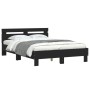 Bed frame with black engineered wood headboard 120x200 cm by , Beds and slatted bases - Ref: Foro24-3207428, Price: 145,05 €,...