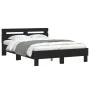 Bed frame with black engineered wood headboard 120x200 cm by , Beds and slatted bases - Ref: Foro24-3207428, Price: 142,73 €,...