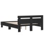 Bed frame with black engineered wood headboard 120x200 cm by , Beds and slatted bases - Ref: Foro24-3207428, Price: 145,05 €,...
