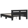 Bed frame with black engineered wood headboard 120x200 cm by , Beds and slatted bases - Ref: Foro24-3207428, Price: 142,73 €,...