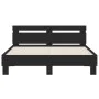 Bed frame with black engineered wood headboard 140x190 cm by , Beds and slatted bases - Ref: Foro24-3207435, Price: 171,26 €,...