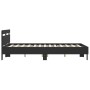 Bed frame with black engineered wood headboard 140x190 cm by , Beds and slatted bases - Ref: Foro24-3207435, Price: 171,02 €,...
