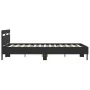 Bed frame with black engineered wood headboard 140x190 cm by , Beds and slatted bases - Ref: Foro24-3207435, Price: 171,26 €,...