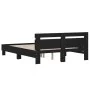Bed frame with black engineered wood headboard 140x190 cm by , Beds and slatted bases - Ref: Foro24-3207435, Price: 171,26 €,...